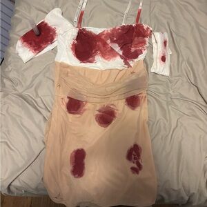 Botched Girl Halloween Costume with Surgeon Gown